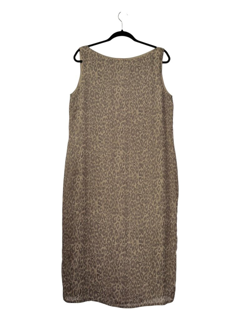 FINITY NATURALS SILK ANIMAL PRINT MIDI DRESS