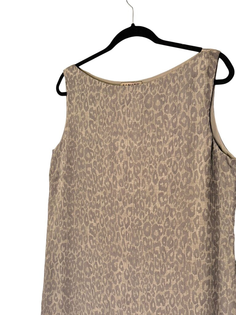 FINITY NATURALS SILK ANIMAL PRINT MIDI DRESS