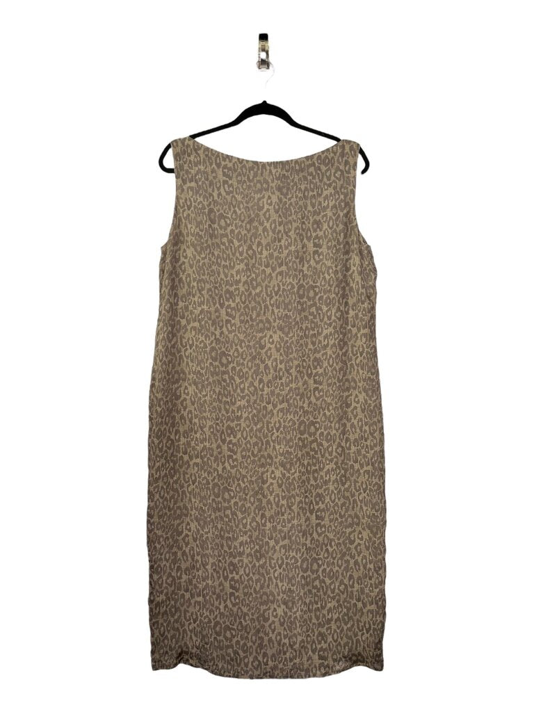 FINITY NATURALS SILK ANIMAL PRINT MIDI DRESS