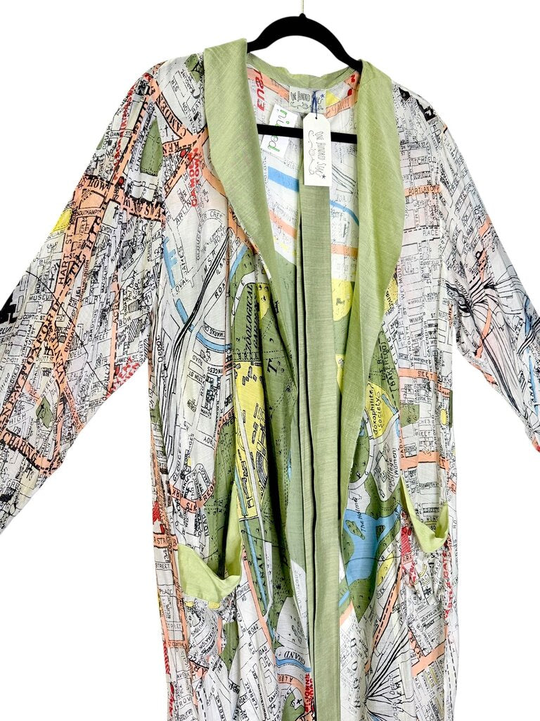 ONE HUNDRED STARS MAP PRINT TOPPER WITH TIE BELT