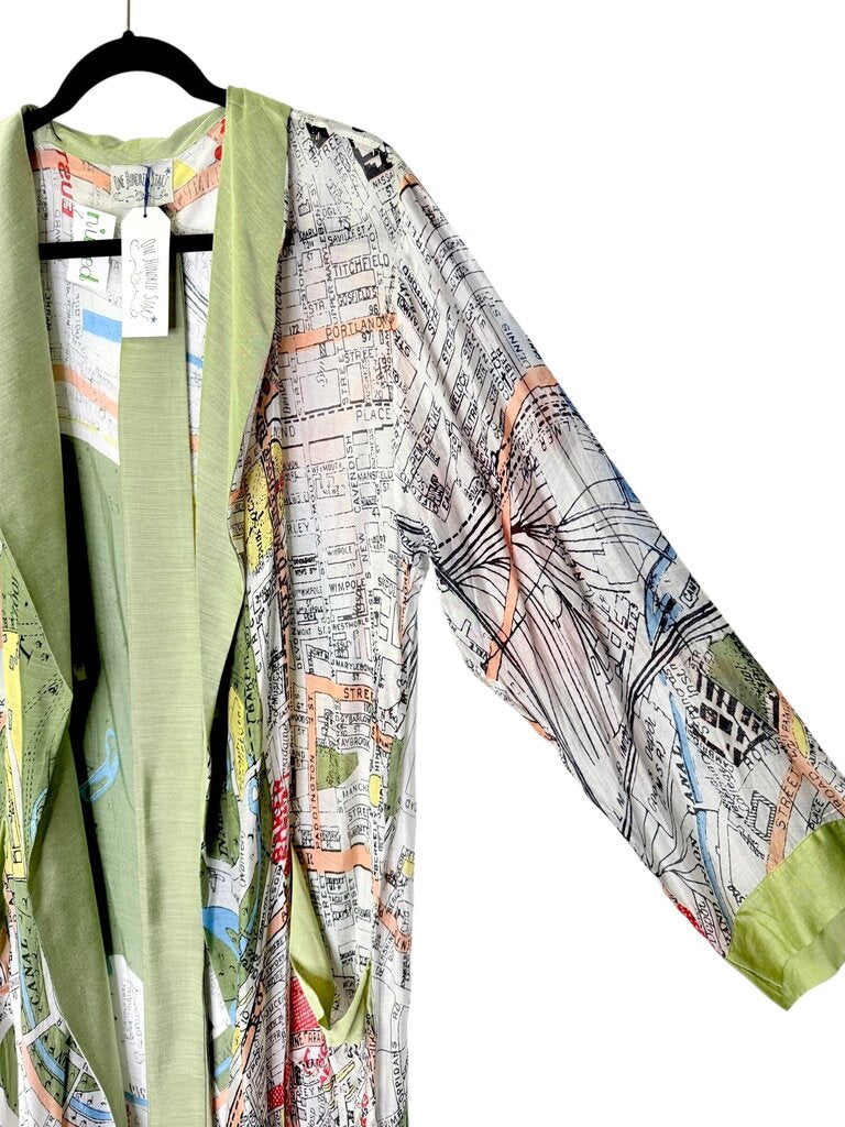 ONE HUNDRED STARS MAP PRINT TOPPER WITH TIE BELT