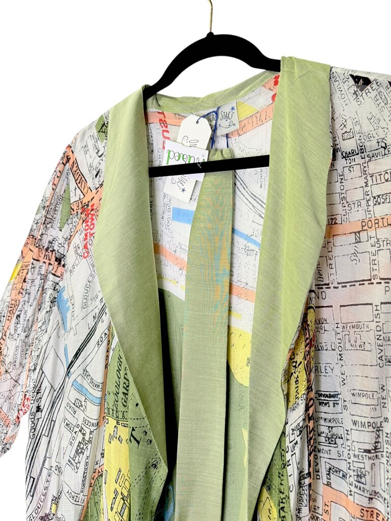 ONE HUNDRED STARS MAP PRINT TOPPER WITH TIE BELT