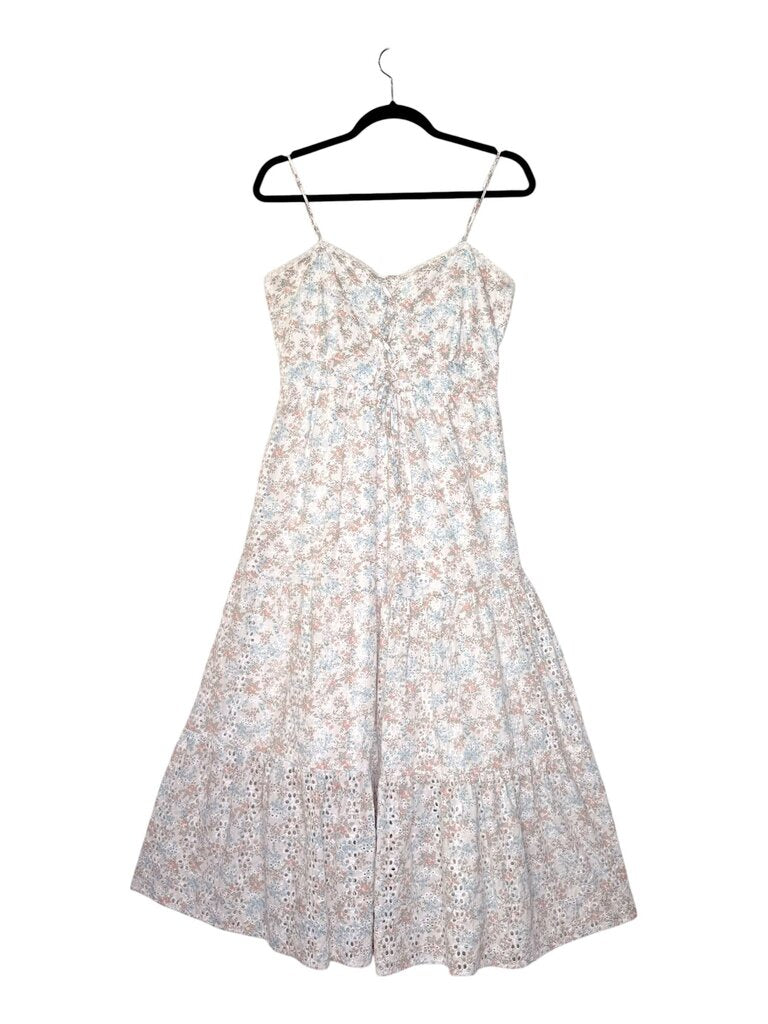 AUDREY PARKS EYELET FLORAL TIERED MAXI DRESS