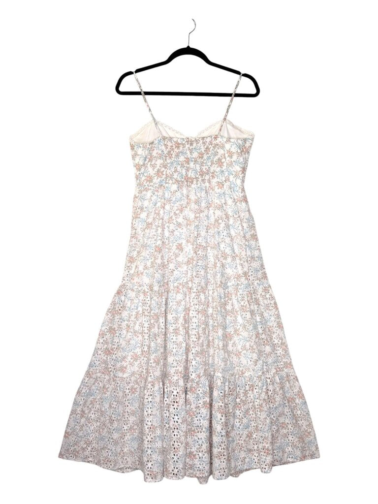 AUDREY PARKS EYELET FLORAL TIERED MAXI DRESS