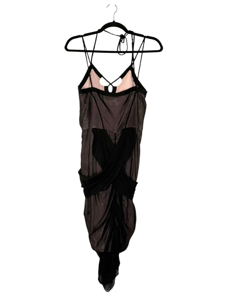 DIANE VON FURSTENBERG SHEER CHIFFON OVERLAY COCKTAIL DRESS