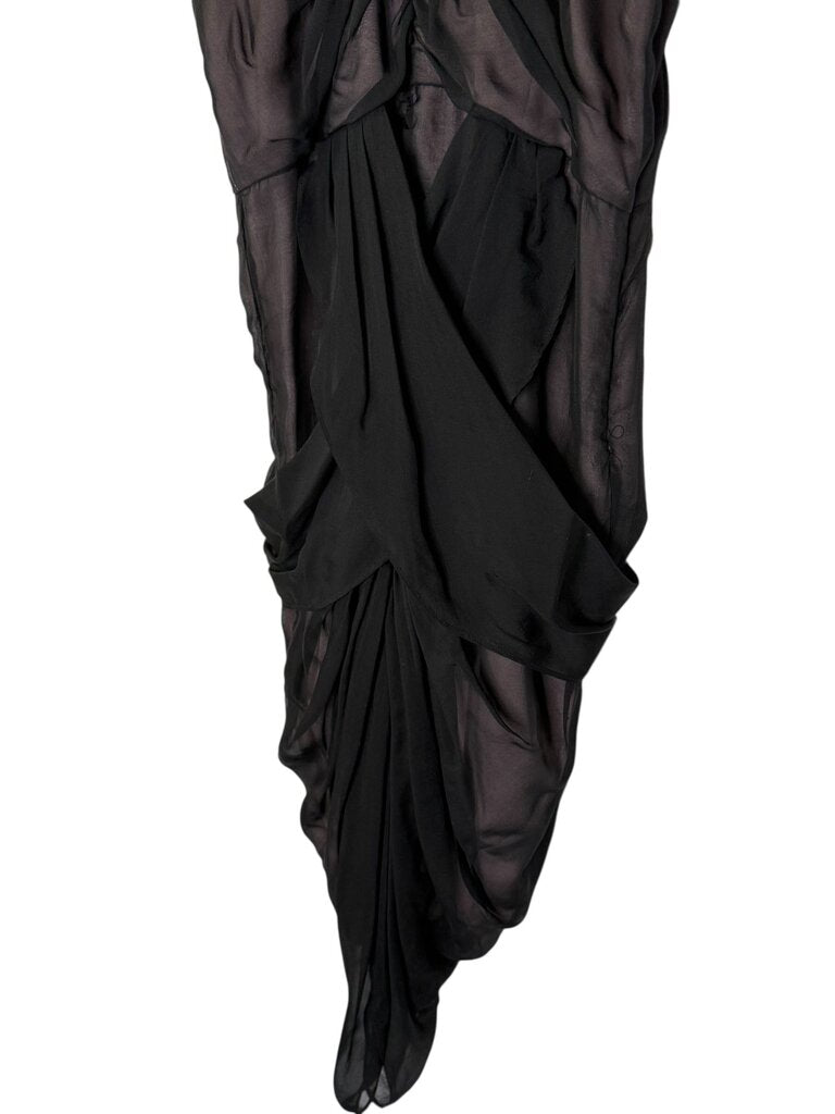 DIANE VON FURSTENBERG SHEER CHIFFON OVERLAY COCKTAIL DRESS