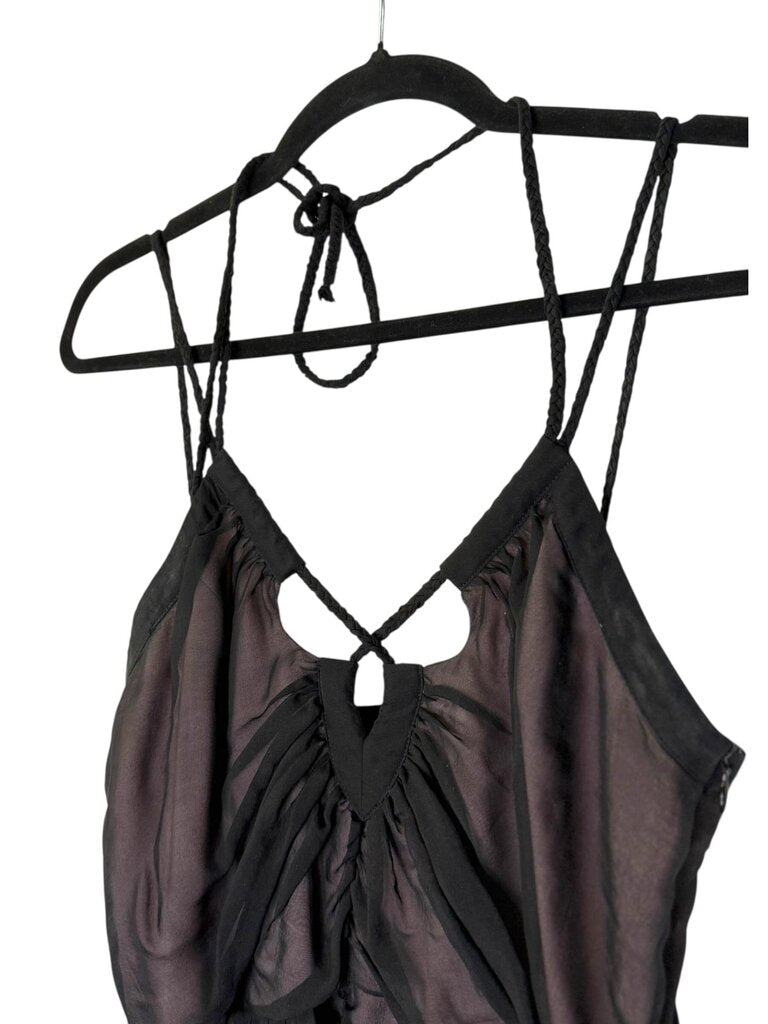 DIANE VON FURSTENBERG SHEER CHIFFON OVERLAY COCKTAIL DRESS