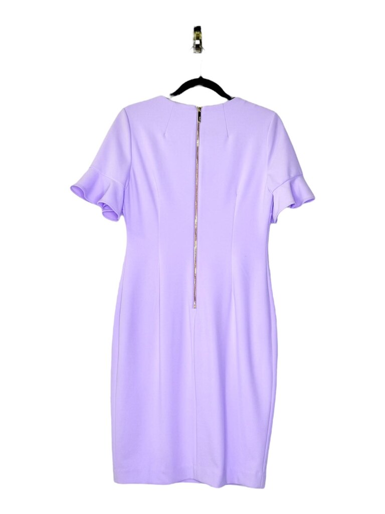 CALVIN KLEIN RUFFLE SLEEVE SHEATH DRESS