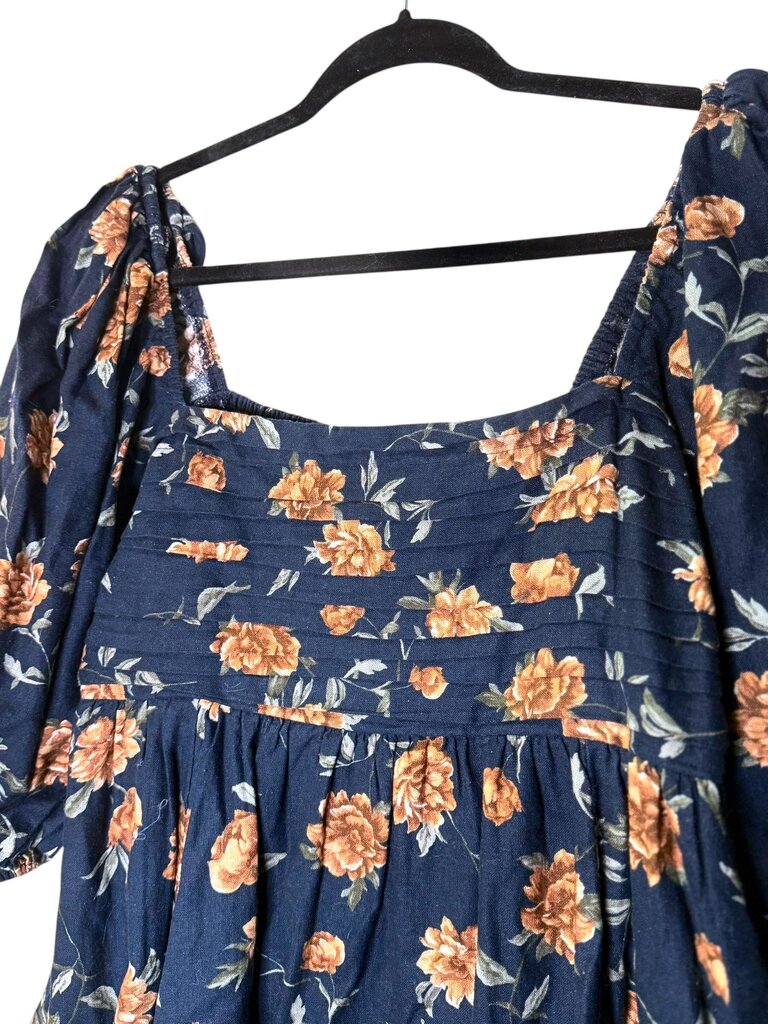 ABERCROMBIE & FITCH FLORAL PLEAT BUST BABYDOLL DRESS