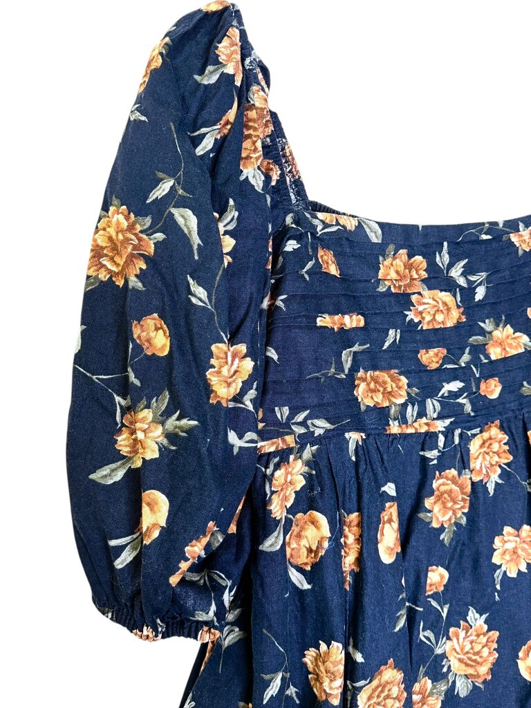 ABERCROMBIE & FITCH FLORAL PLEAT BUST BABYDOLL DRESS