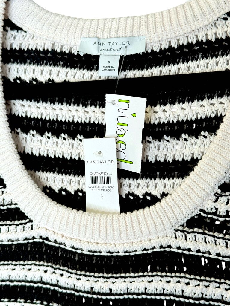 ANN TAYLOR WEEKEND KNIT STRIPE VEST