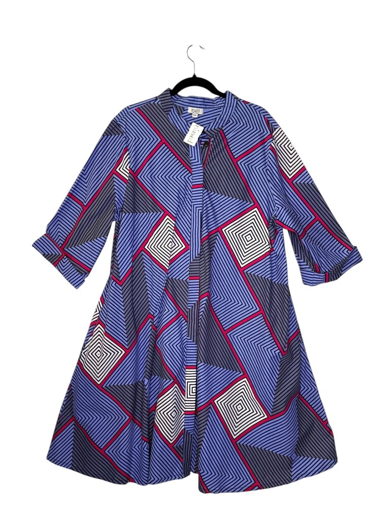 ZURI GEO PRINT FULL BUTTON DRESS