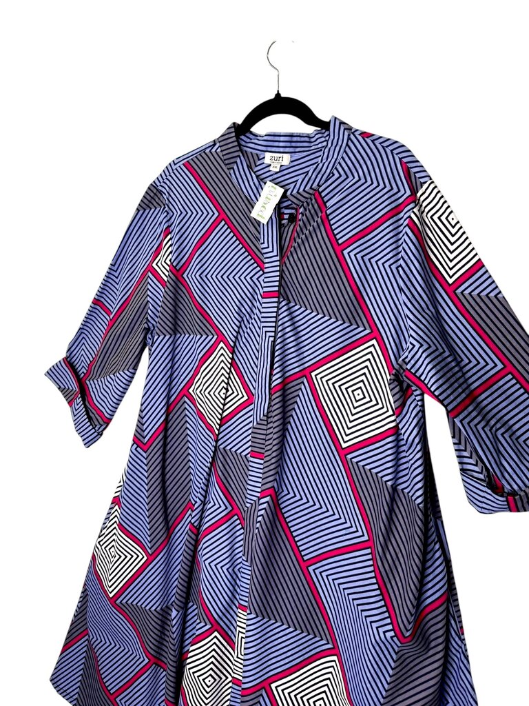 ZURI GEO PRINT FULL BUTTON DRESS