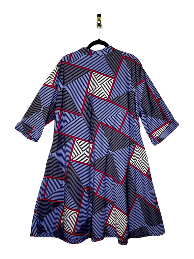 ZURI GEO PRINT FULL BUTTON DRESS