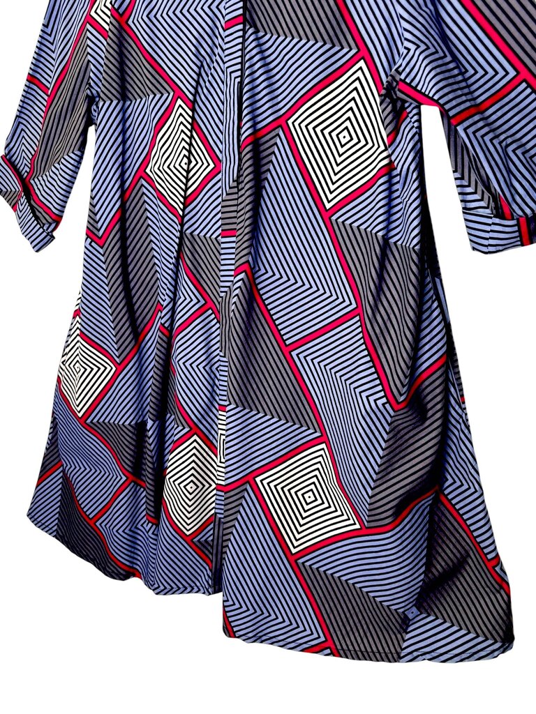 ZURI GEO PRINT FULL BUTTON DRESS