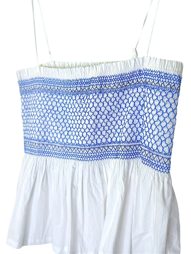 J. CREW SMOCKED TIER CROP TOP