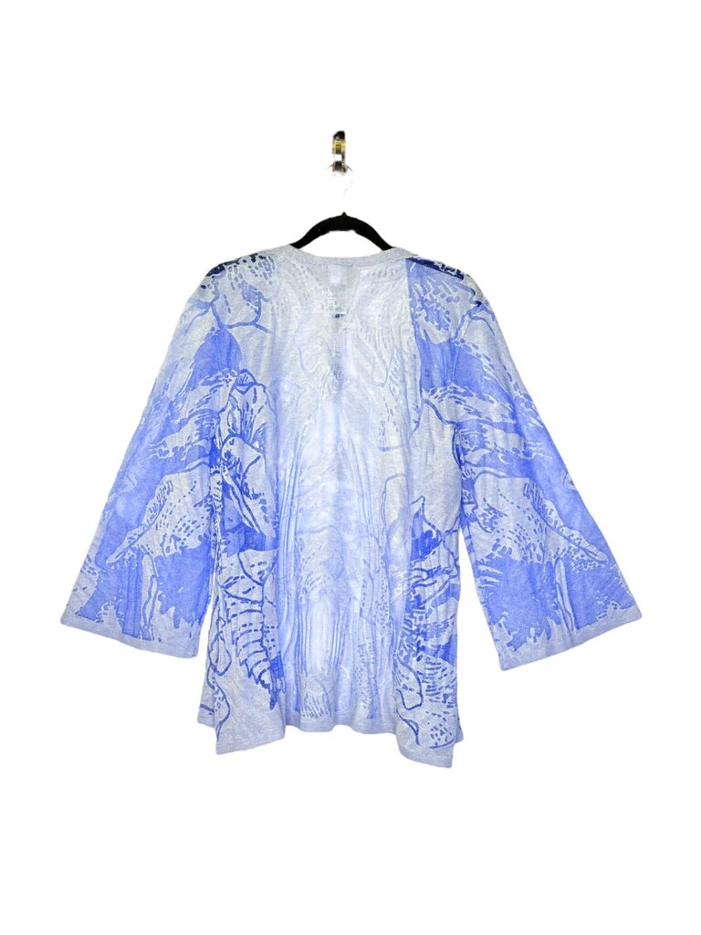 CHICO'S ILLUSION FLORAL OPEN CARDIGAN