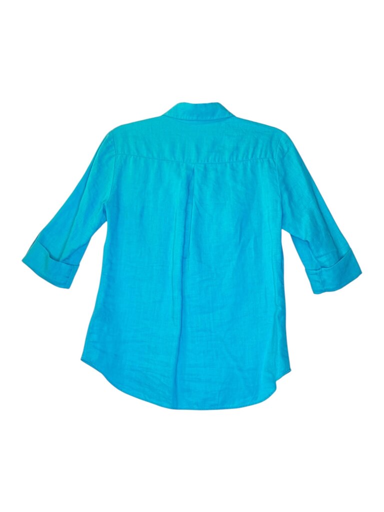 LAFAYETTE 148 LINEN LACE UP BLOUSE