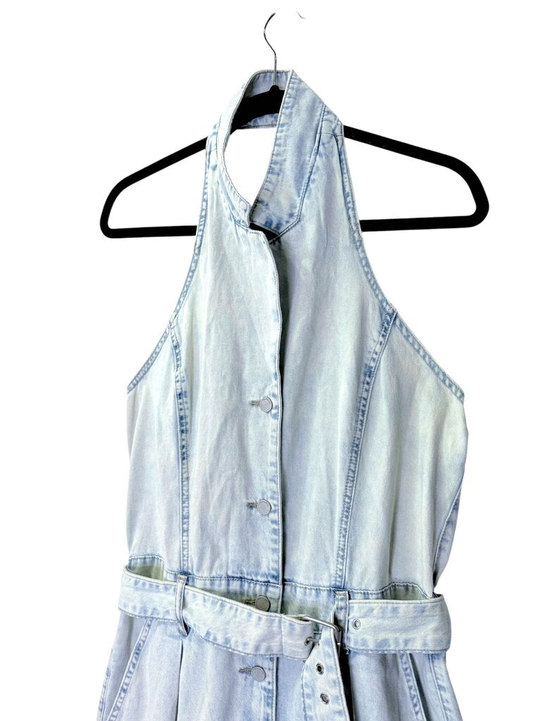 BLANK NYC DENIM HALTER JUMPSUIT