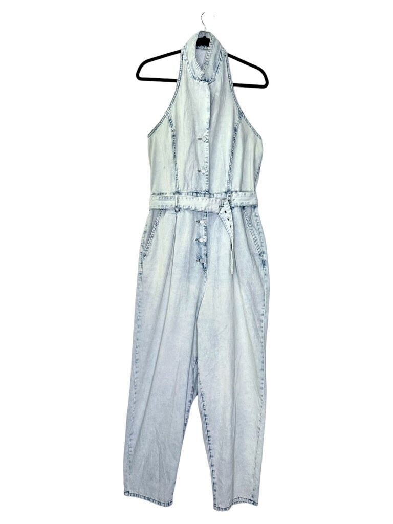 BLANK NYC DENIM HALTER JUMPSUIT