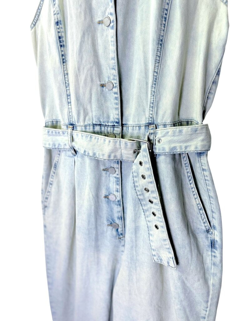 BLANK NYC DENIM HALTER JUMPSUIT