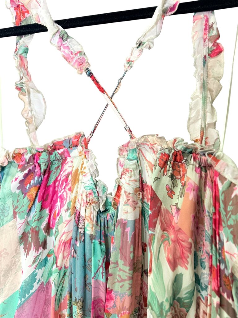 ANTHROPOLOGIE FLORAL CHIFFON MAXI DRESS