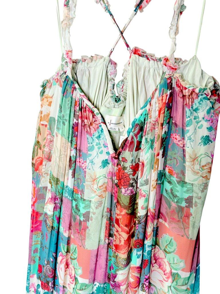 ANTHROPOLOGIE FLORAL CHIFFON MAXI DRESS