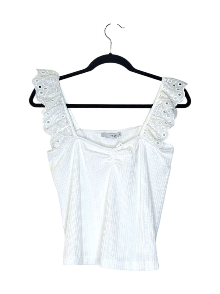 TIFOSSI WAFFLE EYELET SHOULDER CROP TOP