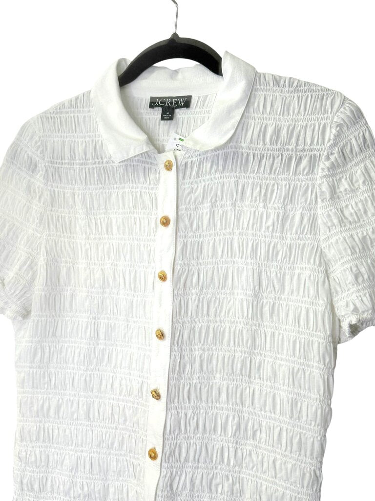 J. CREW SMOCKED BUTTON DOWN