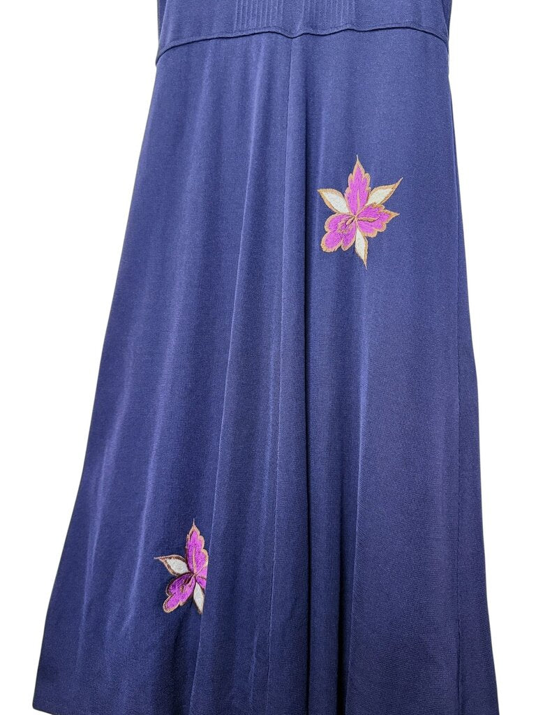 TEAN MING VINTAGE KNIT SPLIT NECK DRESS