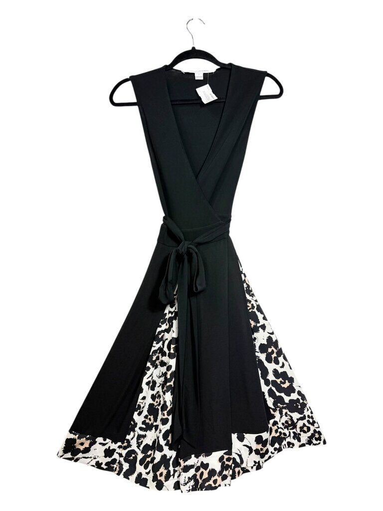 DIANE VON FURSTENBERG WRAP DRESS WITH ANIMAL PRINT INSETS