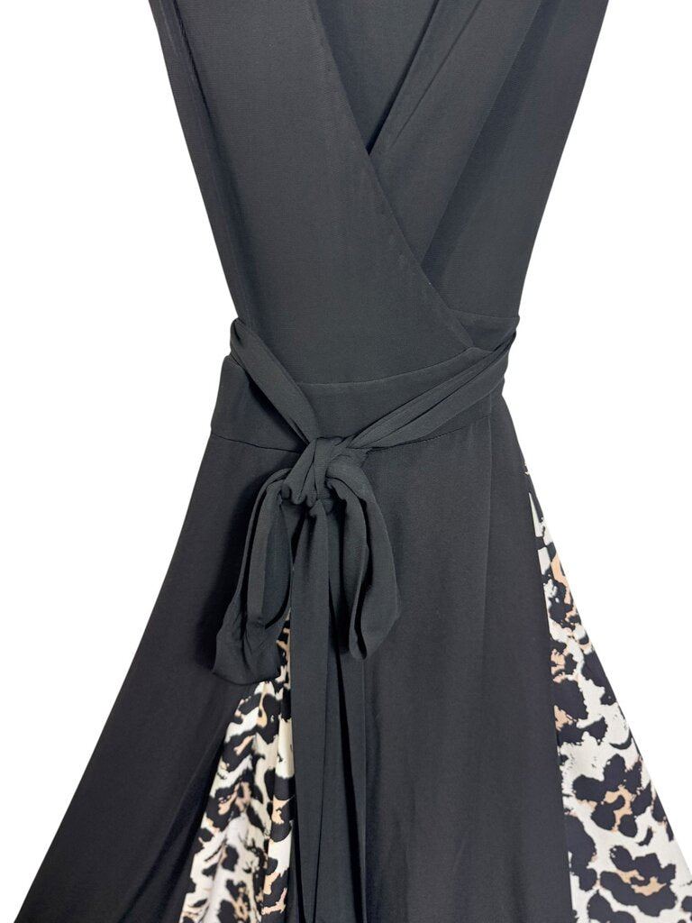 DIANE VON FURSTENBERG WRAP DRESS WITH ANIMAL PRINT INSETS