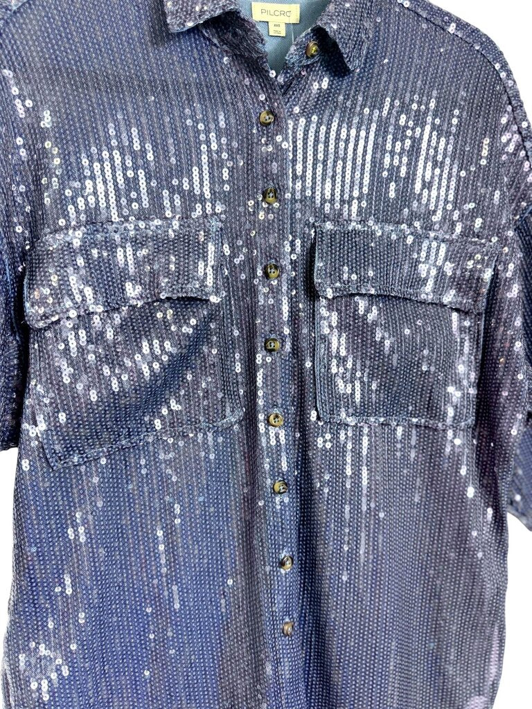 PILCRO SEQUIN BUTTON DOWN