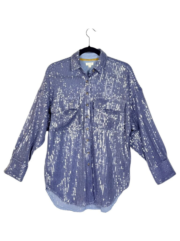 PILCRO SEQUIN BUTTON DOWN