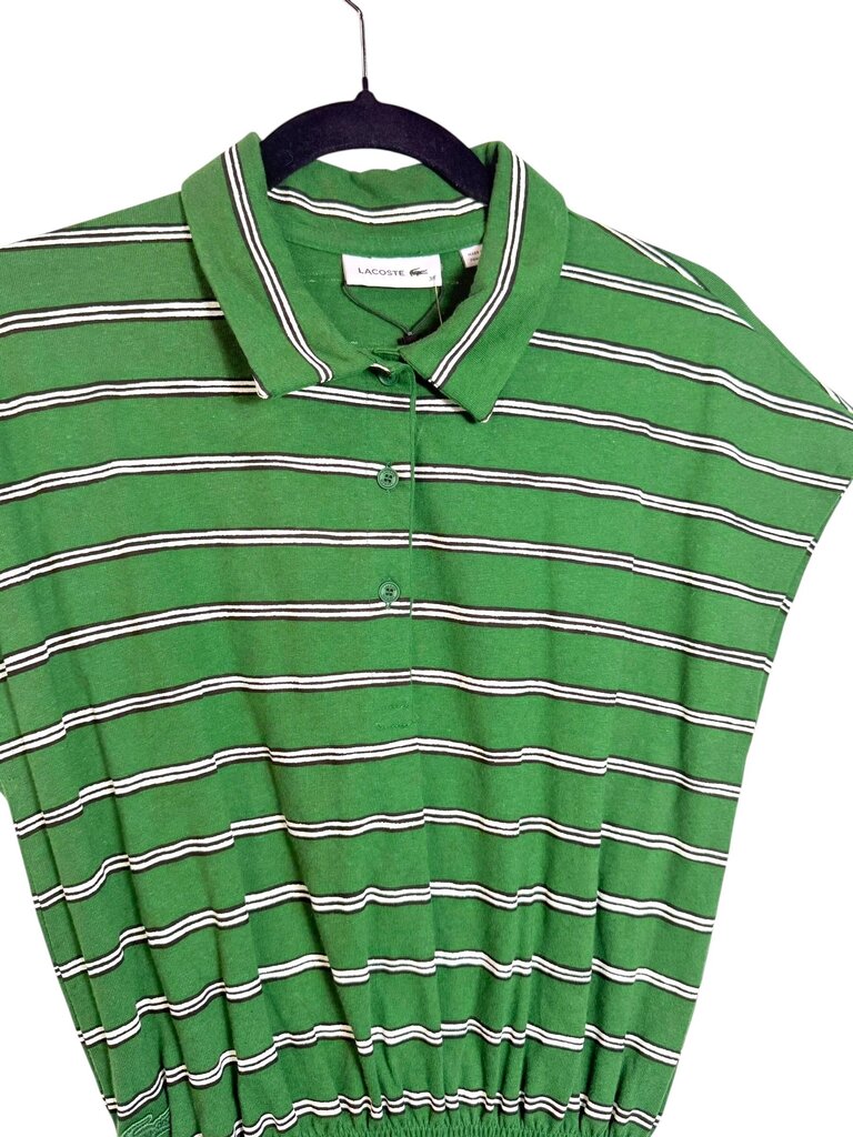 LACOSTE CAP SLEEVE STRIPE POLO DRESS