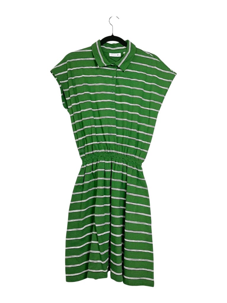 LACOSTE CAP SLEEVE STRIPE POLO DRESS