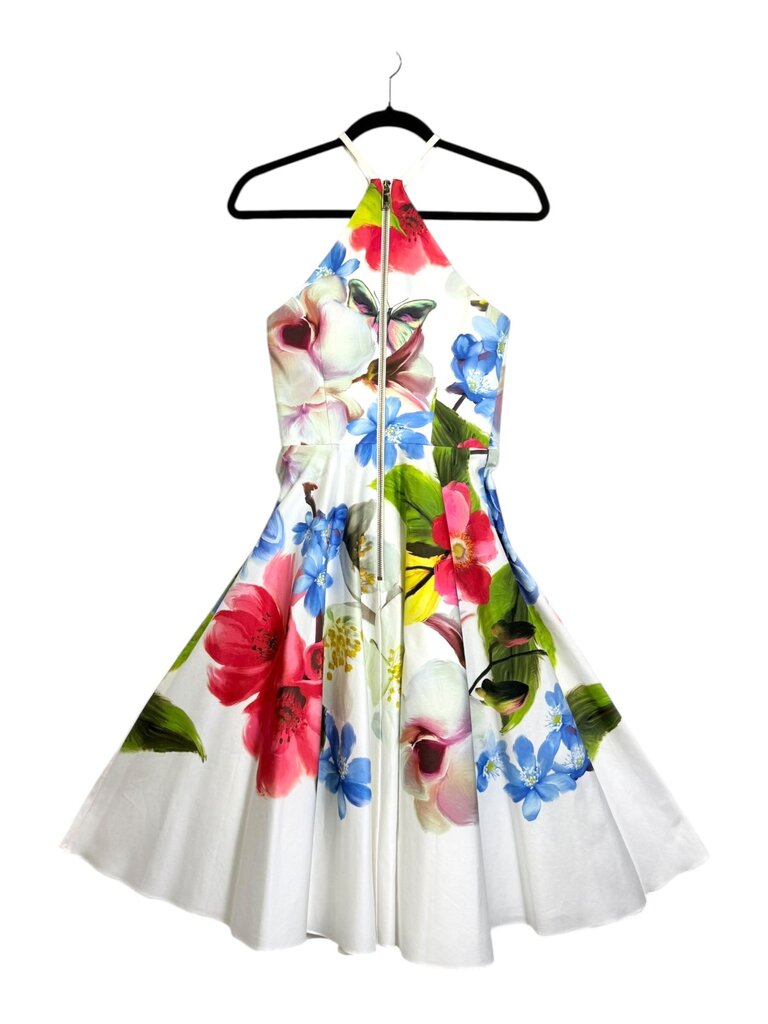 TE BAKER FLORAL HALTER DRESS