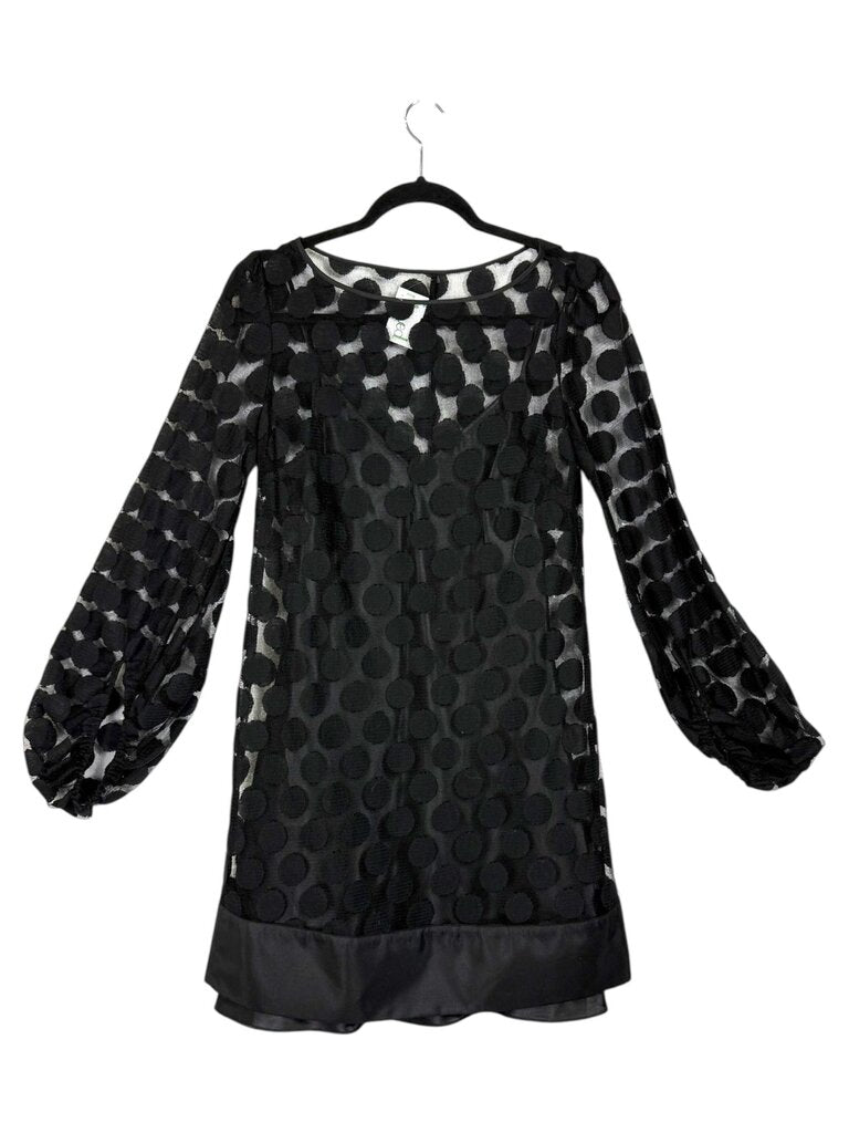 LAUNDRY SHELLI SEGAL SHEER CIRCLE OVERLAY DRESS