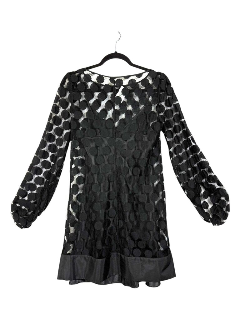 LAUNDRY SHELLI SEGAL SHEER CIRCLE OVERLAY DRESS