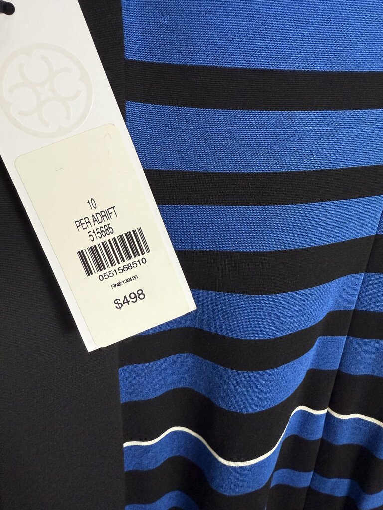 PER SE KNIT PANEL STRIPE DRESS