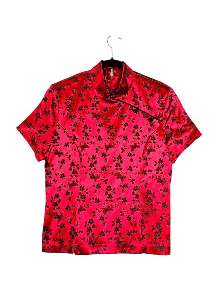 JESSICA HOWARD SATIN ASIAN PRINT TOP