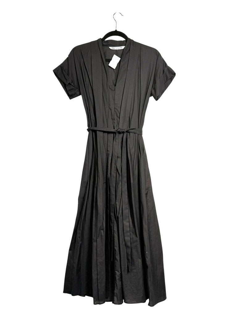 ZARA FLOWY SHIRT DRESS WITH TIE BELT