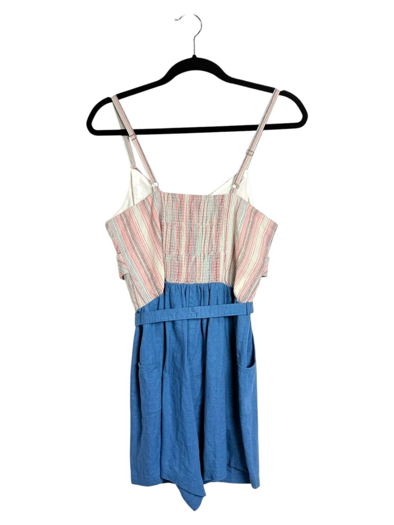 ANTHROPOLOGIE STRIPE AND CHAMBRAY ROMPER