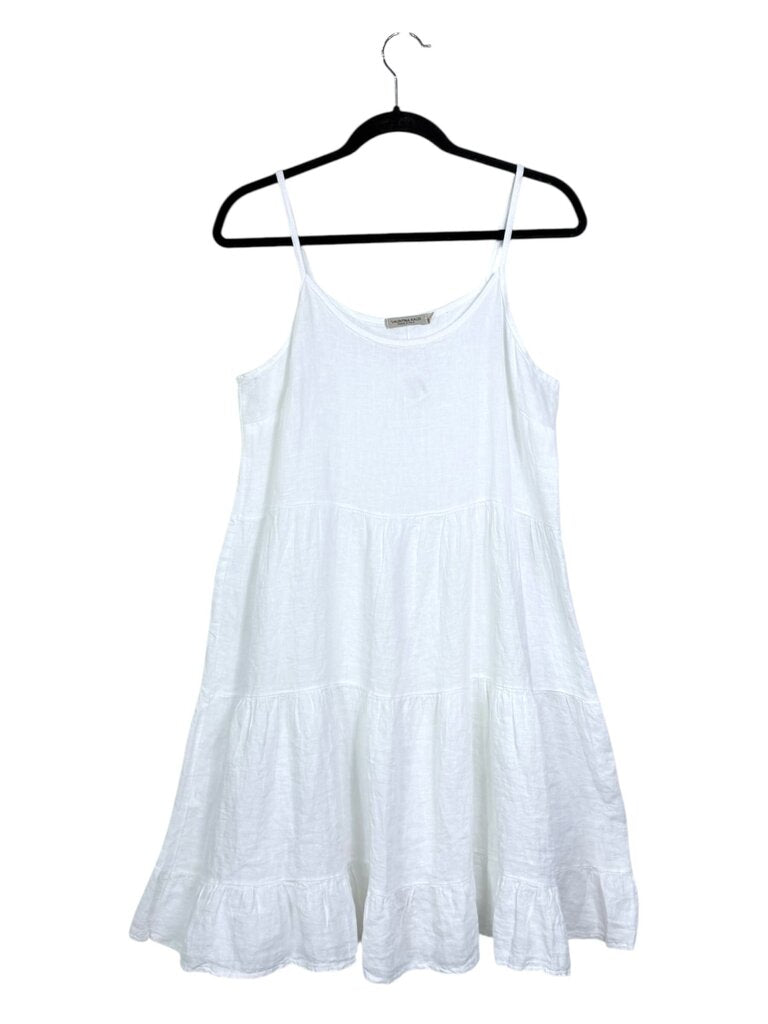 VALENTINA NALDI TIERED LINEN DRESS