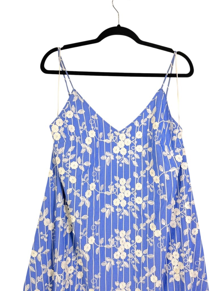 N/NICHOLAS FLORAL APPLIQUE & STRIPE MAXI SUN DRESS