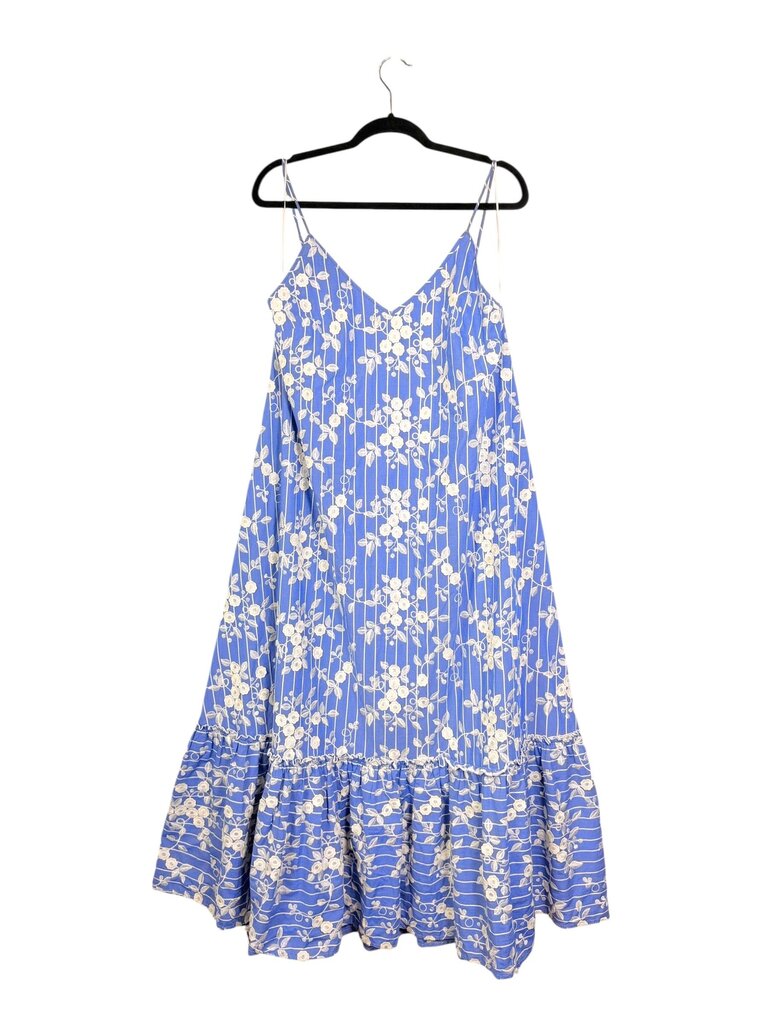 N/NICHOLAS FLORAL APPLIQUE & STRIPE MAXI SUN DRESS