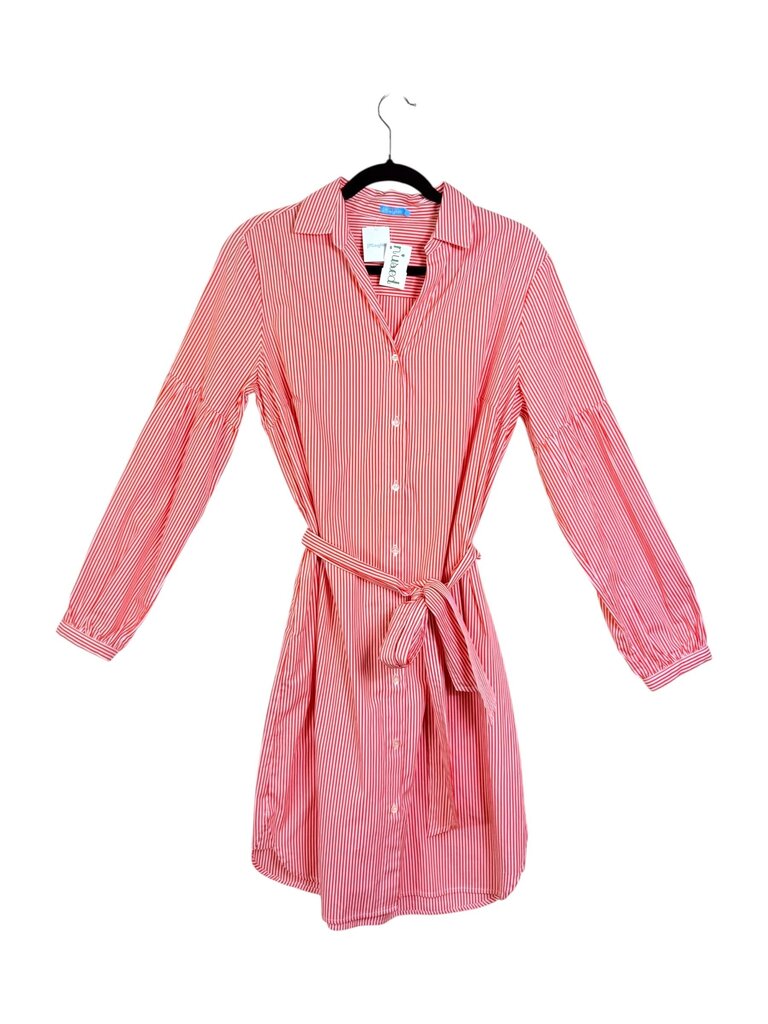 J.MCLAUGHLIN STRIPE SHIRT DRESS WITH TIE BELT