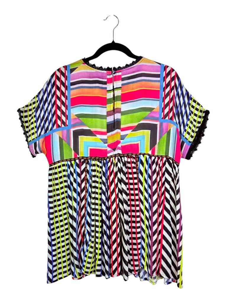 CONDITIONS APPLY MULTI COLOR GEO PRINT MINI DRESS