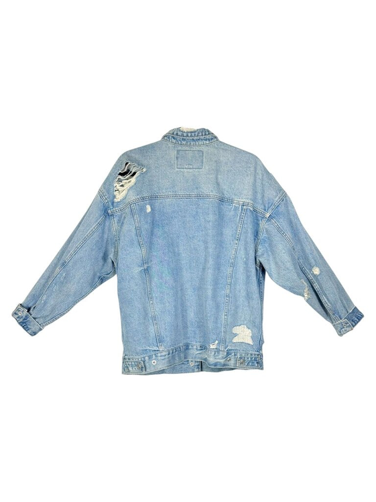 AMERICAN EAGLE DISTRESSED DENIM JACKET