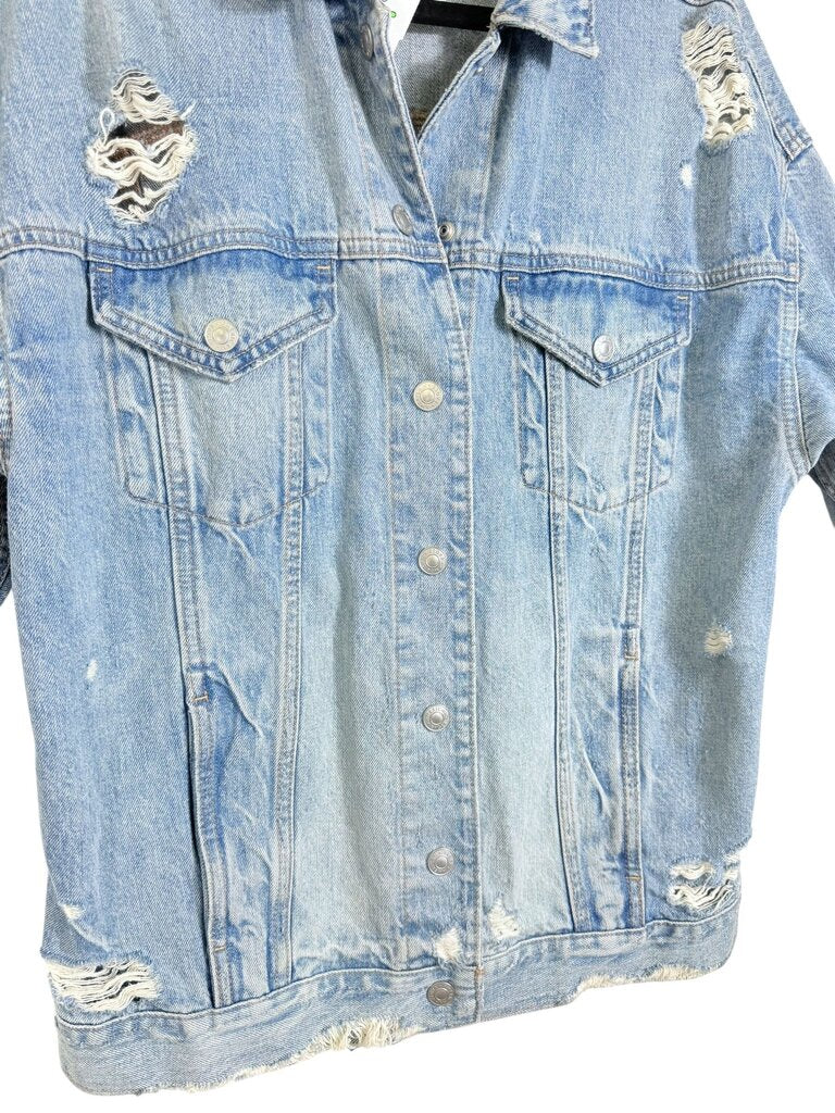 AMERICAN EAGLE DISTRESSED DENIM JACKET